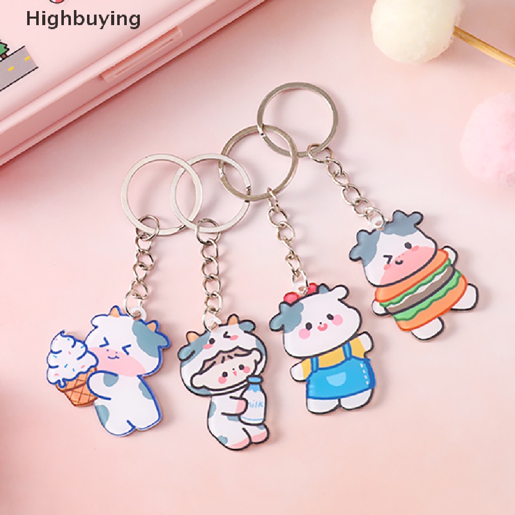 Hbid Kartun Akrilik Ekspresi Keychain Net Merah Lucu Pasangan Tas Sekolah Ornamen Ternak Sekitarnya Berdiri Liontin Pesona Keyring Hadiah Glory