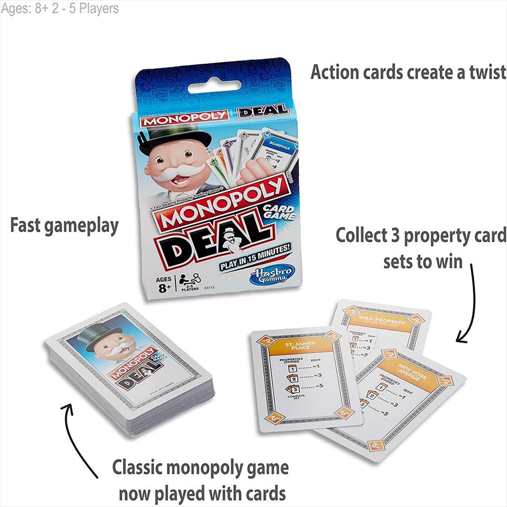 Hasbro Games E3113 Monopoly Deal Board Game Card Kartu