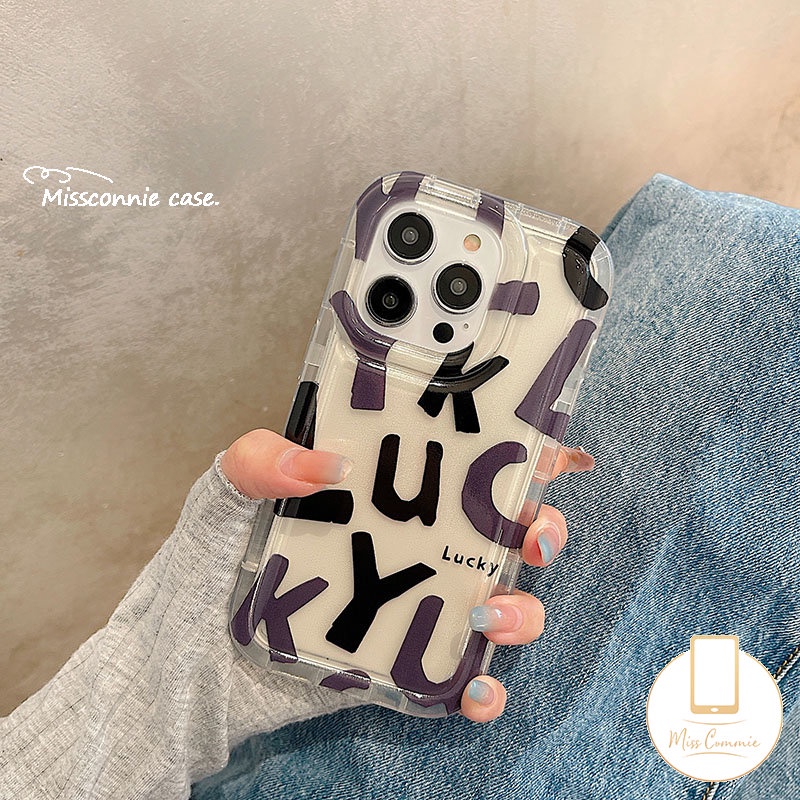 Lucky Simple Huruf Alfabet Soft Case Realme C53 C55 C30 7i C17 9i C35 6i 5 5i 5s C3 C11 C2 C20A C25s C15 C25Y C12 C33 C21Y C20 C25 Bening Shockproof Airbag Penutup Telepon Anti Jatuh