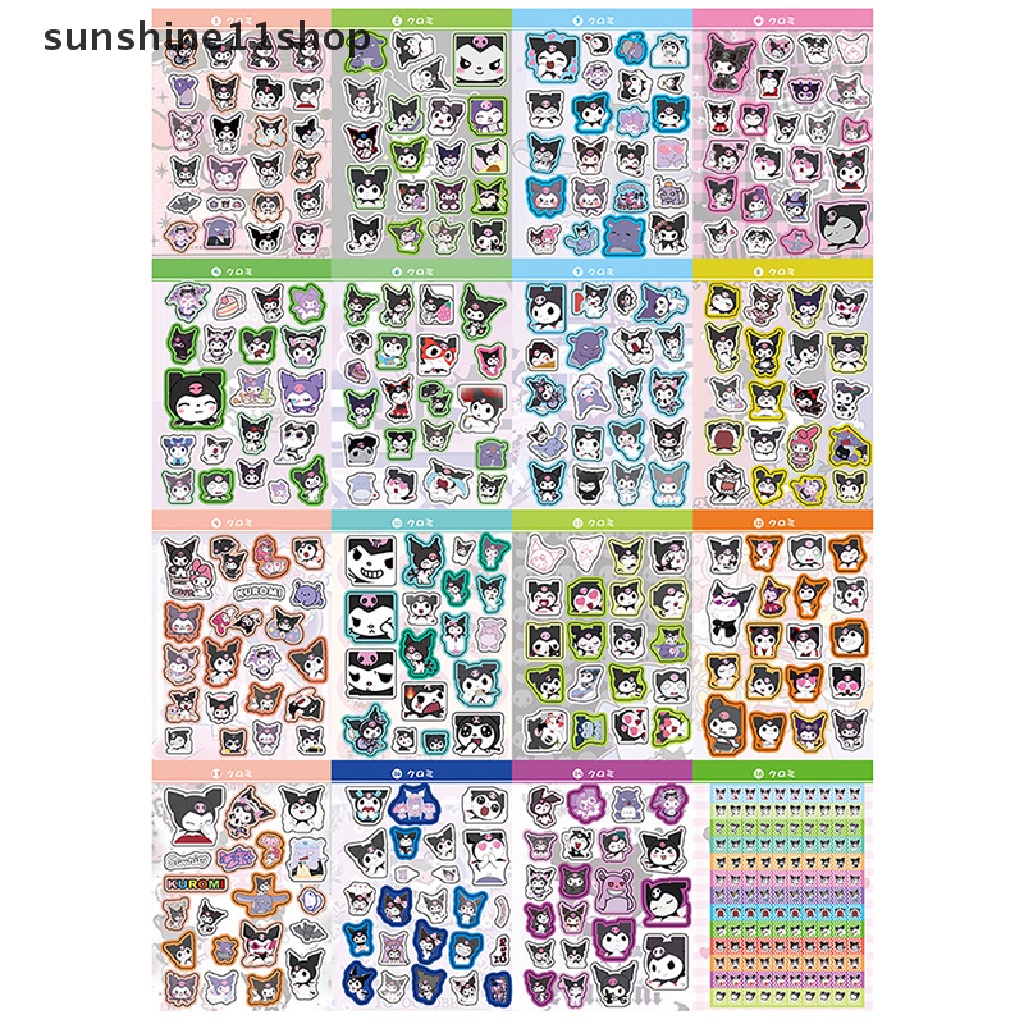 Sho 450 Pcs Kartun Lucu Stiker Kawaii Stationery Sanrio Stiker Kuromi Melody &amp; Coogo Diary Stiker Telepon Dekoratif Scrapbook DIY Stiker N