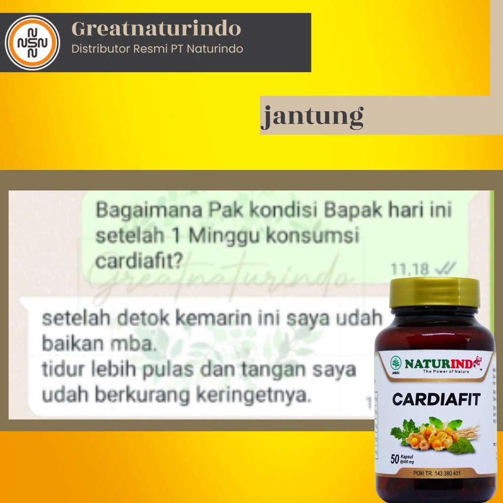 Obat jantung herbal sakit dada hiperhidrosis nyeri dada koroner berdebar lemah bengkak tangan berkeringat  Cardiafit Naturindo