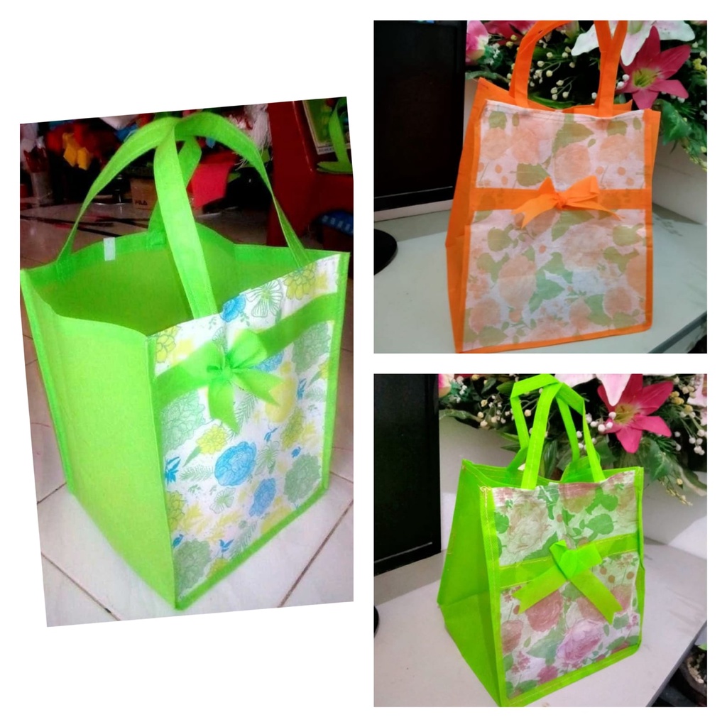 ECER SATUAN Tas Spunbond model cangklong 22*22 - Tas Besek - Tas Berkat - Tas Hajatan -  Tas ulang tahun - tas khitanan - wedding