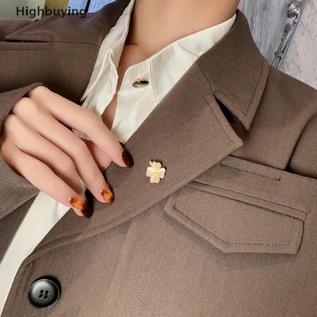 Hbid Opal Four-leaf Lucky Clovers Gaya Korea Bros Pin Untuk Syal Wanita Gesper Perhiasan Hadiah Glory