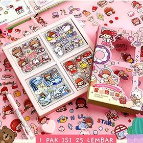 

S39 Stiker BOX 2D Tempel Lucu 1 Pak Isi 25 Lembar Planner Scrapbook Cute Aesthetic Sticker Dekorasi Design DIY Anti Air PALING BAGUS ぱ