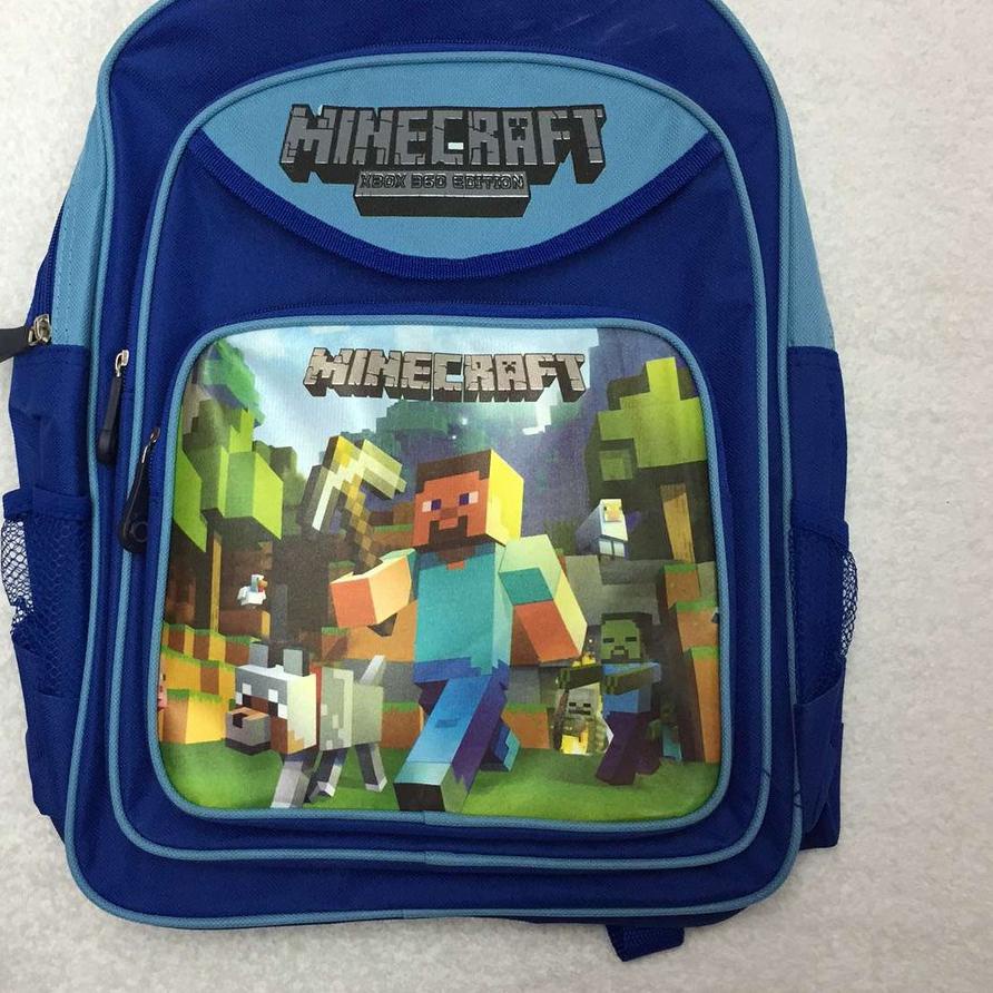 ➤ Tas Minecraft / Minecraft Backpack / Tas Ransel Minecraft (Blue) ✸