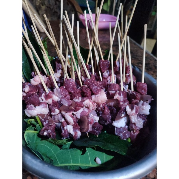 

sate kambing mentah