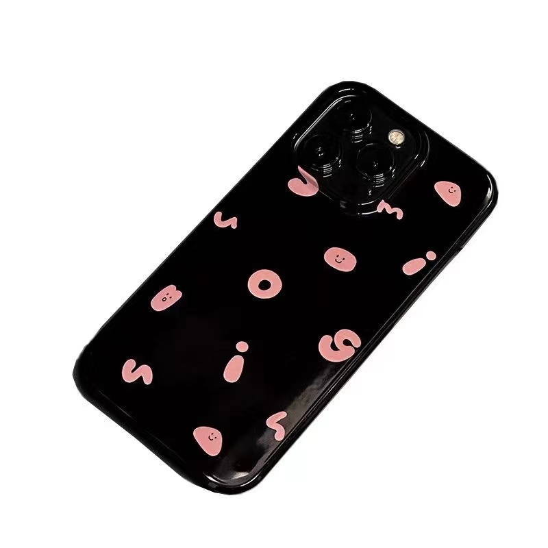 IPHONE Ins Pola Huruf Cocok Untuk Iphone14 14pro 14plus 13 13mini 13pro 13prm iPhone12 7Plus 8Plus Xr XS 13 12mini Pro Max Empat Sudut Casing Ponsel Tahan Guncangan
