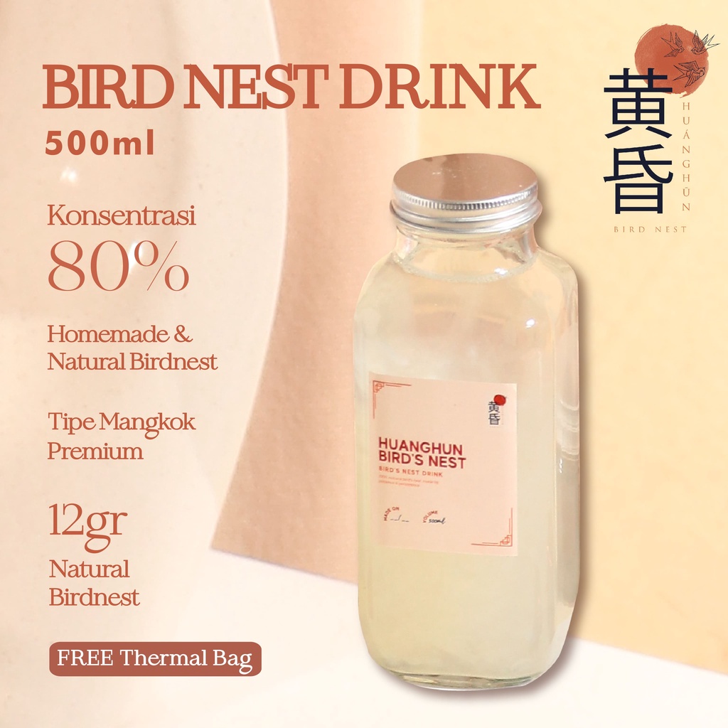 

MINUMAN SARANG BURUNG WALET(500ml - 12gr bird nest SANGAT KENTAL DAN BERSERAT) - HUANGHUN BIRDNEST