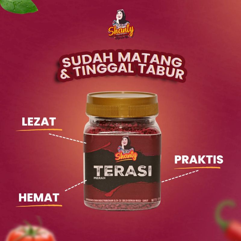 

Terasi Merah Tabur/Terasi Garut/Terasi Merah Teh Shanty - Toples Botol 125gr