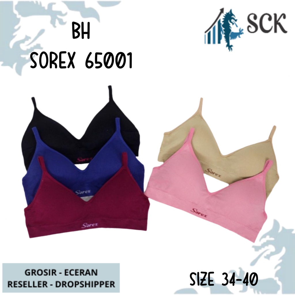 BH SOREX 65001 65002 / Pakaian Dalam Wanita Halus / BH Tanpa Kawat Size 34-40 CUP B - sckmenwear GROSIR