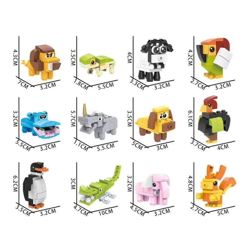 Kompatibel Lego Rakitan Blok Bangunan Partikel Kecil Animal 12 Zodiak Lego Building Blocks Educ