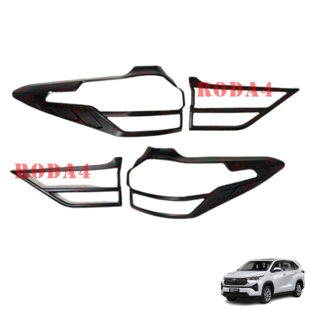 Paket Garnish Lampu Depan Belakang All New Innova Zenix 2023 Blacktivo Chrome
