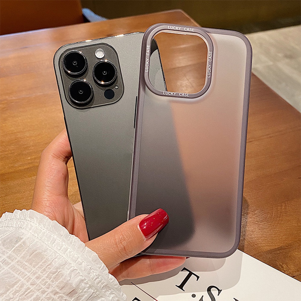 IPHONE Imd Gradient Matte Phone Case Untuk Iphone14Plus13 14 Pro MAX Casing Silikon Lembut Untuk Iphone12 Pro MAX Casing Tahan Guncangan