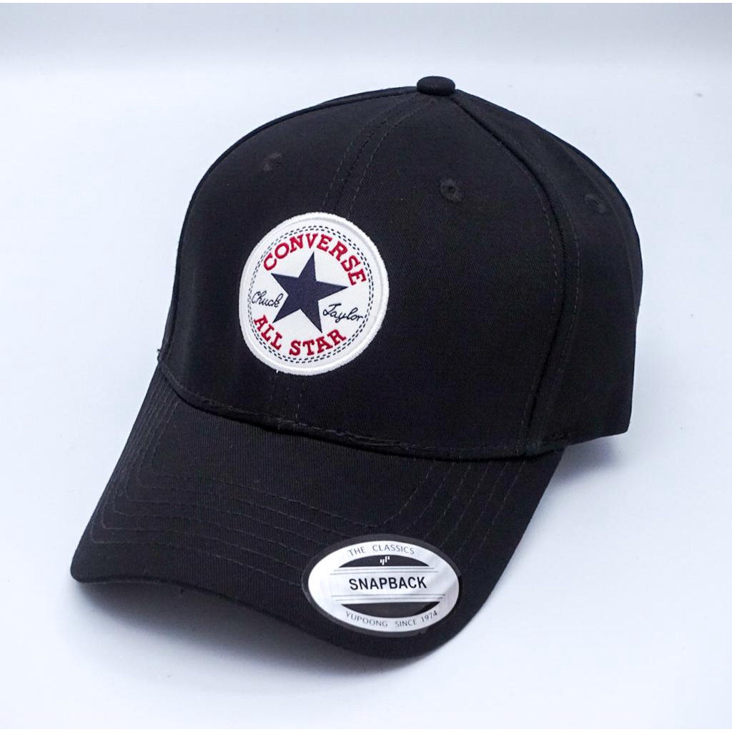 Topi Baseball Converse Pria Polos Sport Hitam Kualitas Import Grosir Olahraga Distro Vintage