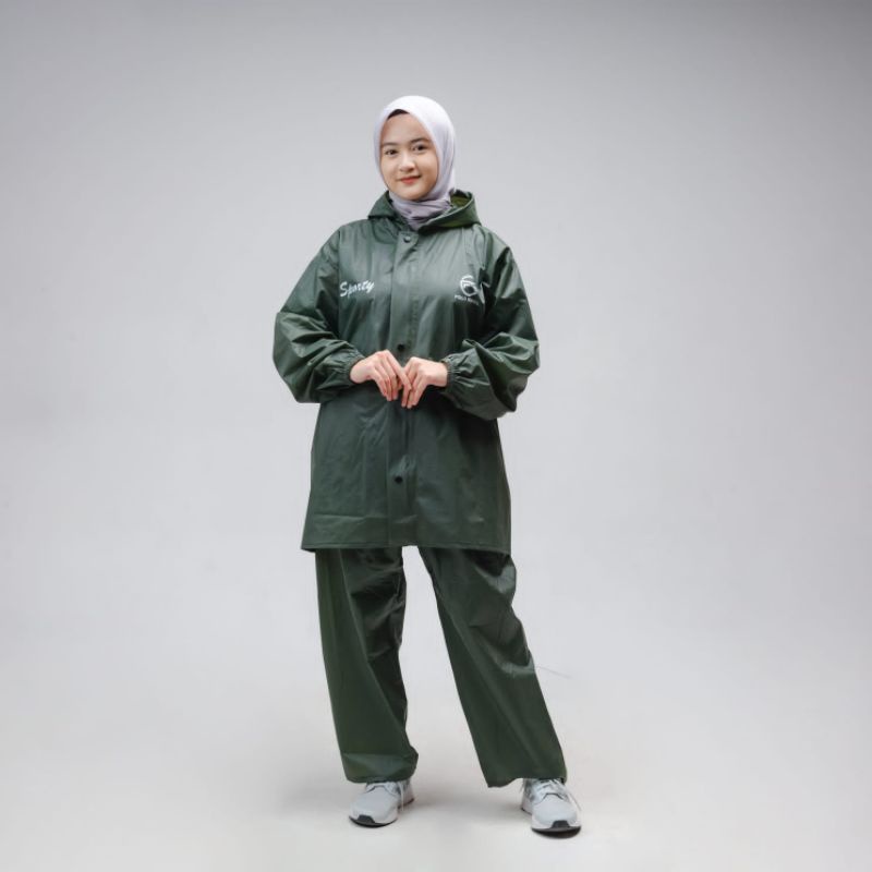 Jas Hujan Jaket Dan Celana Bahan PVC 0.25 Jaitan Dipress