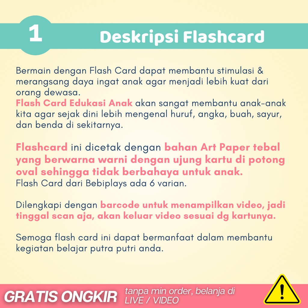 Flashcard Flash Card Poster Pendidikan Anak Mainan Edukasi Belajar Anak Kartu Pintar Mainan Montessori Anak Usia Balita Batita Paud TK SD MI - ARAMOMKIDS005