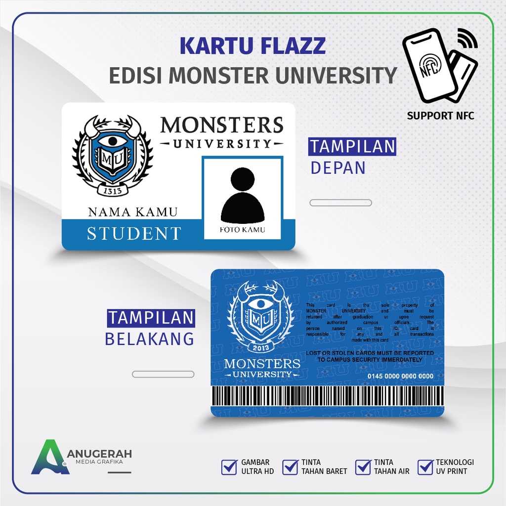 Kartu E-toll Flazz BCA Emoney Brizzi BNI Tapcash Edisi Monster University