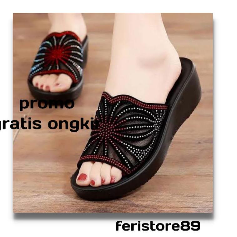 Langsung Kirim Sendal wanita Wedges-sendal wedges-sandal wedges-fld sandal wanita andin