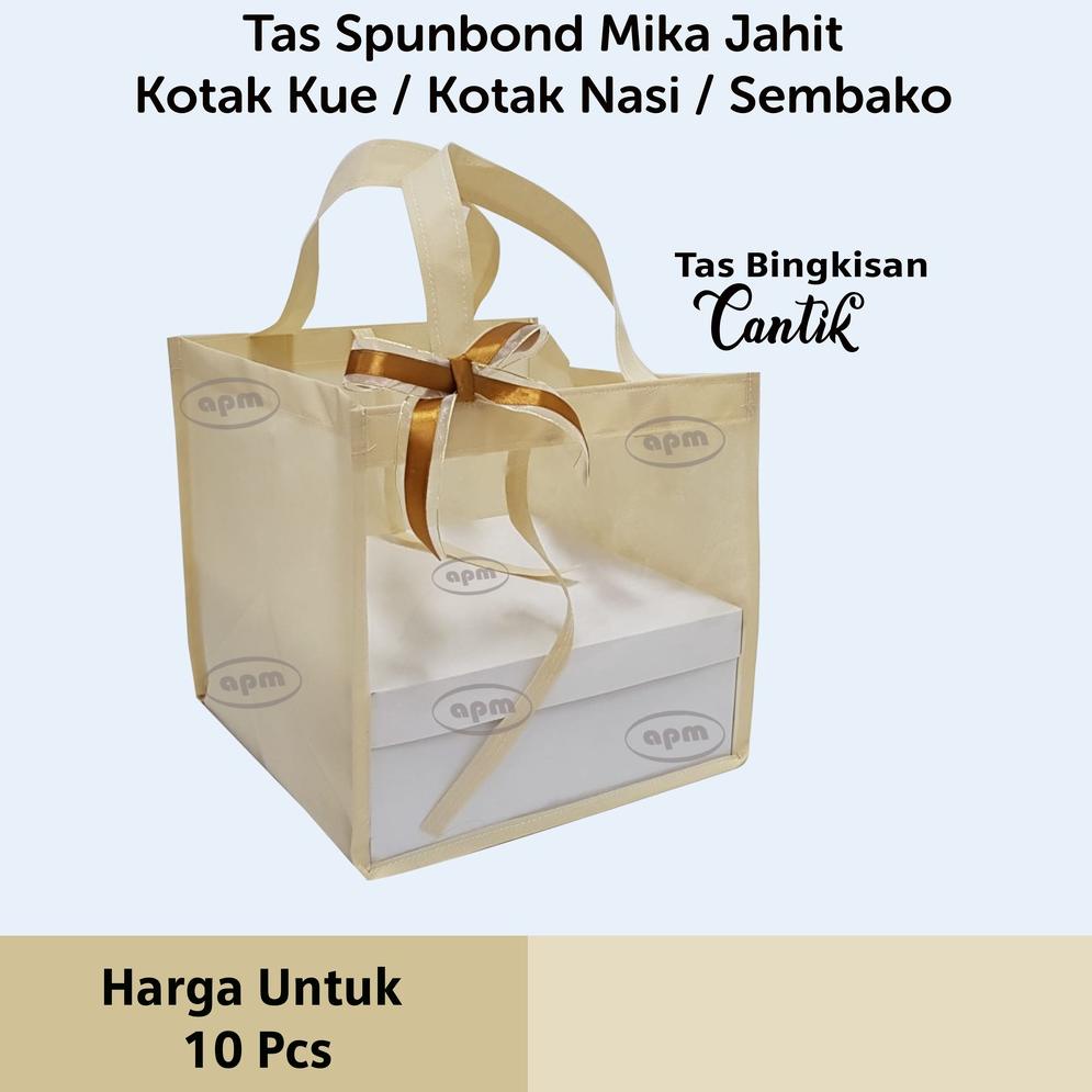 

jby14 Tas Spunbond Mika Jahit Kotak Kue / Kotak Nasi / Sembako Barang Istimewa
