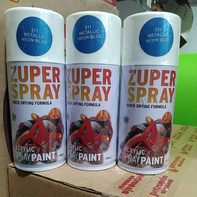 cat semprot pilok pilox zuper spray 511 metallic neon blue 511 150cc biru muda metallic