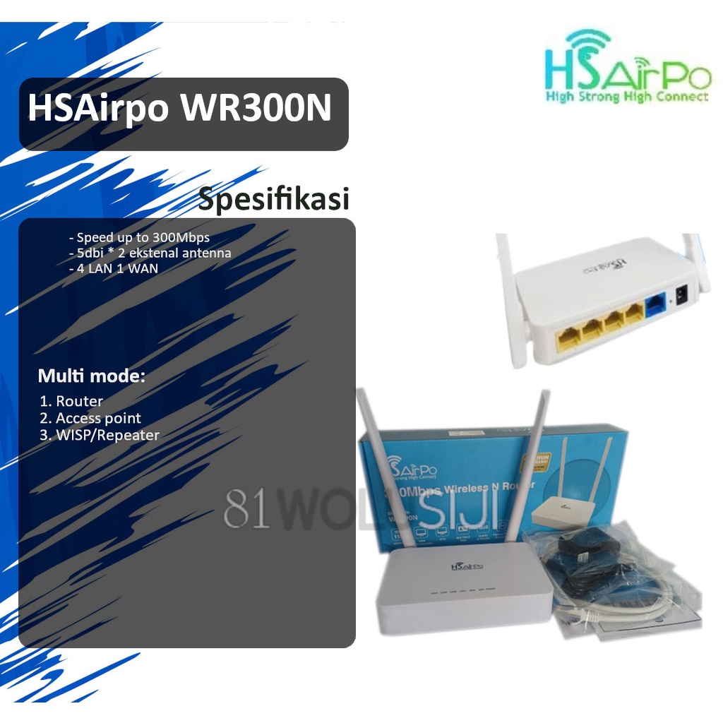 HSAirpo WR300N 300Mbps Wireless N Router