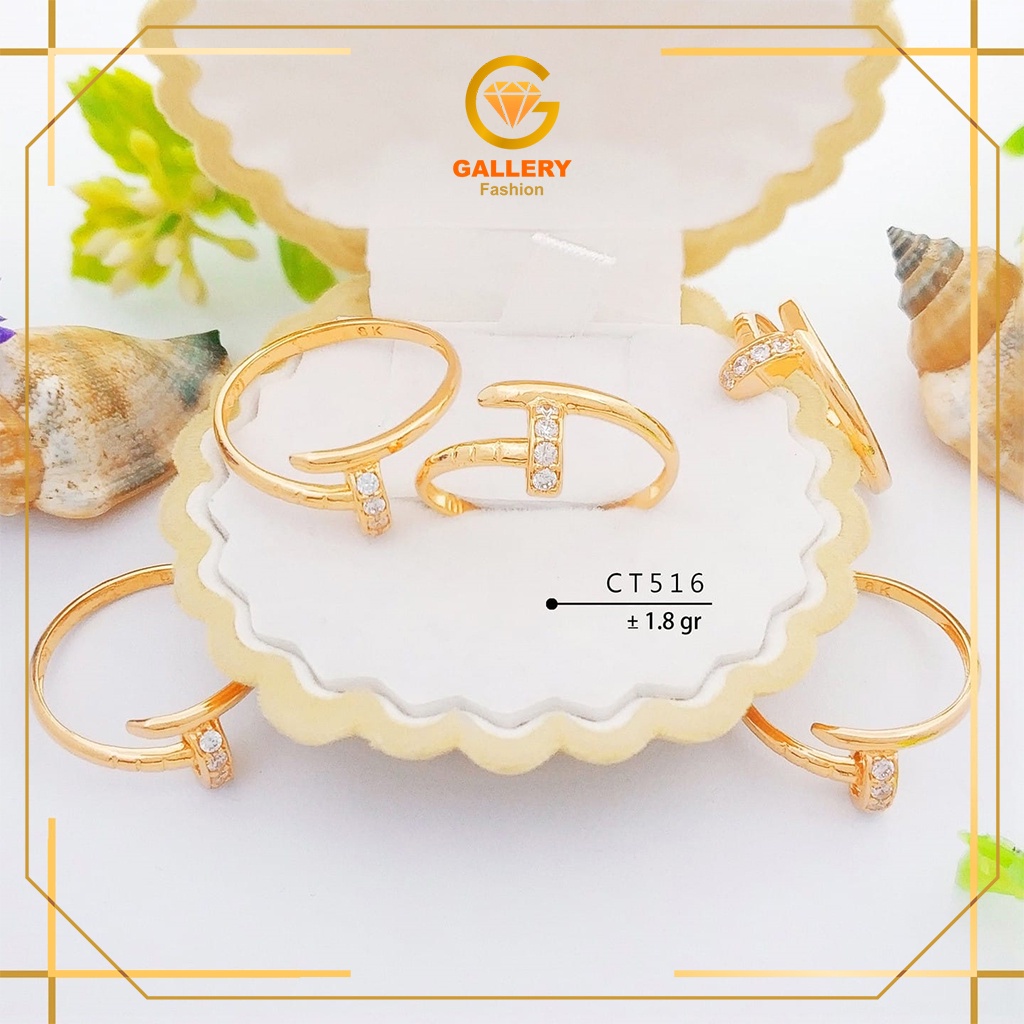 CINCIN EMAS ASLI KADAR 300/6KARAT DAN 375/8KARAT KODE CT 516 MODEL UNIK ELEGAN