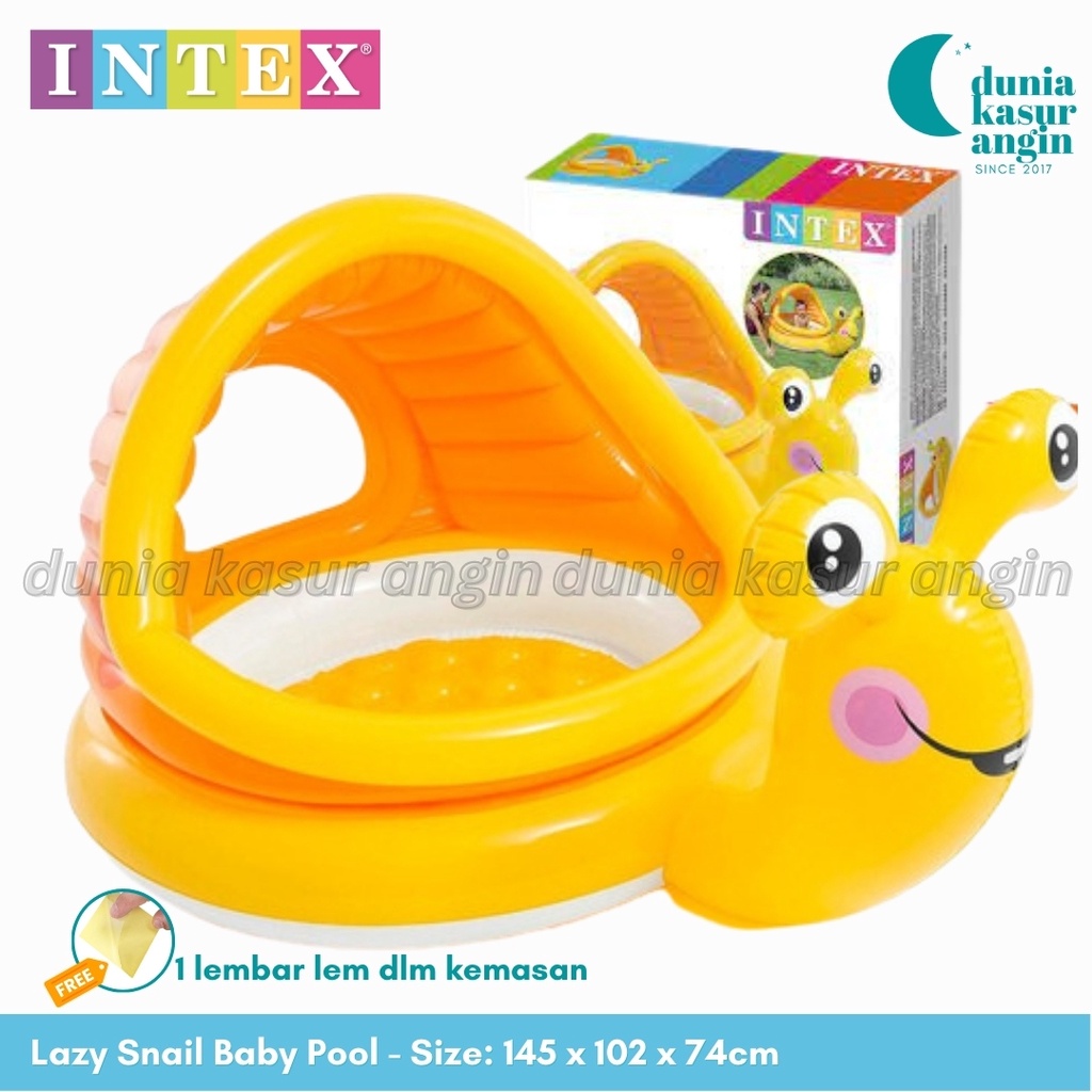 DuniaKasurAngin - Intex Lazy Snail Shade Baby Pool - Baby Canopy - Kolam Renang Kanopi Anak 57124