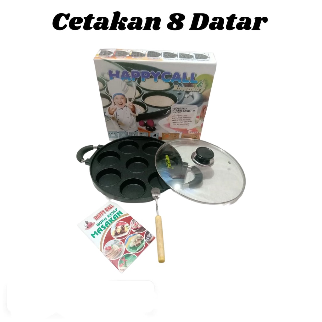 Cetakan 8 lubang datar Happycall / Cetakan Lumpur / Cetakan Apem