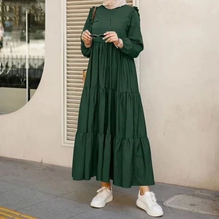 CELINEE MIDI DRESS BAHAN CRINKLE AIRFLOW MOTIF POLOS LD 100 - 120 CM MIDI DRESS LEBARAN TERBARU 2023 KEKINIAN DRESS KOREAN STYLE MUSLIM MIDI JUMBO CRINKLE