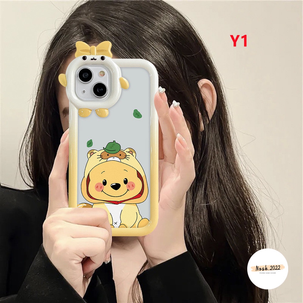 Case Untuk Samsung A04 A04s A04E A03s A53 A50s A50 A30s A52s A22 A71 A02s A33 A13 A12 A03 A32 A23 A52 A51 A21s A73 A11 A31 Kartun Winnie Bear Dalam Kostum Macan Lucu Soft TPU Case