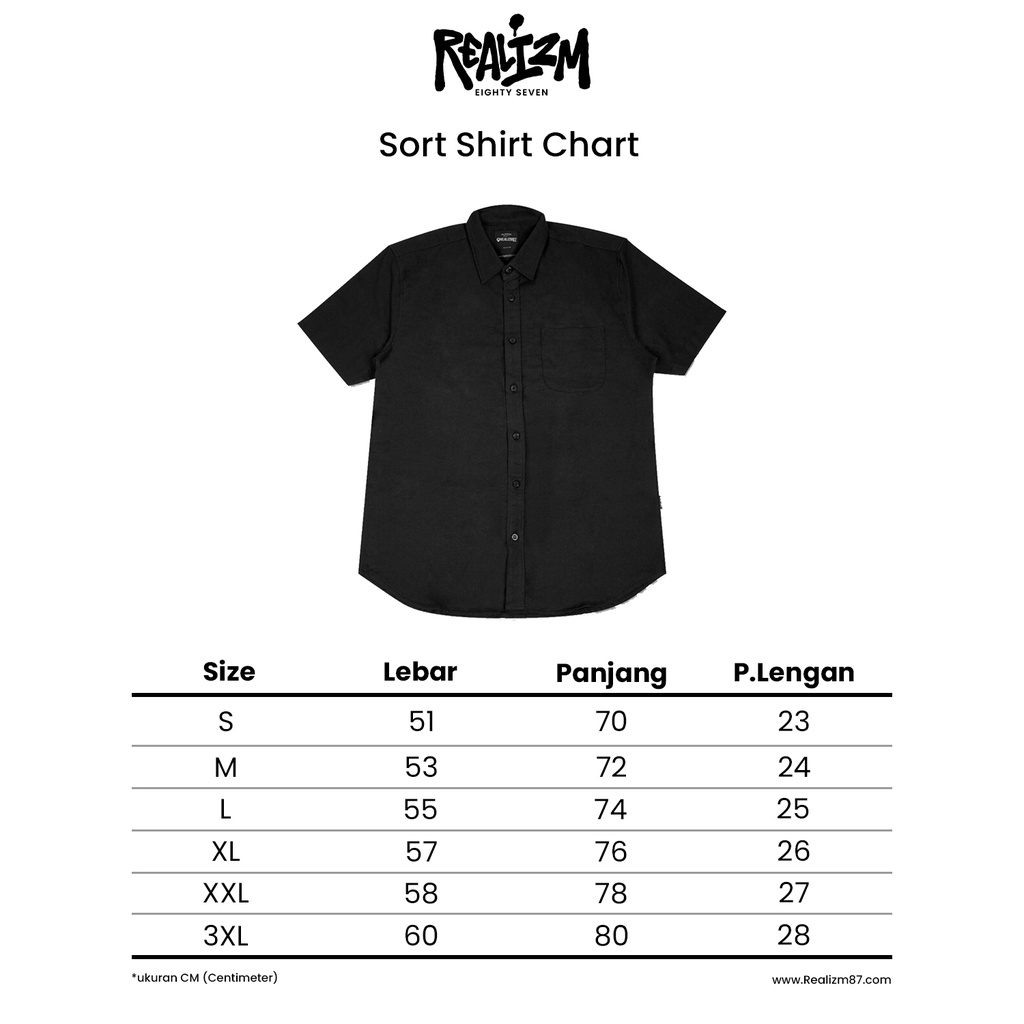 Realizm87 Kemeja SVART SKJORTA Black Shirt