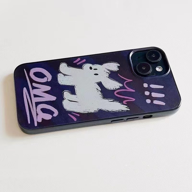 IPHONE Ins Scare Dog Cocok Untuk Iphone14 14pro 14plus 13 13mini 13pro 13prm iPhone12 7Plus 8Plus Xr XS 13 12mini Pro Max Empat Sudut Casing Ponsel Tahan Guncangan