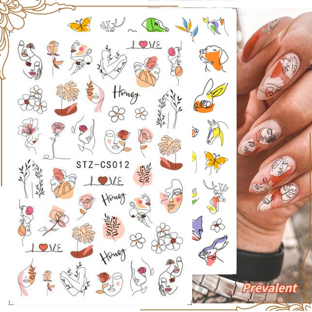 Preva Stiker Kuku Wanita Kecantikan Manicure Decals Sliders Kertas Wanita Wajah