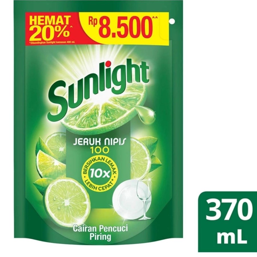 Sunlight Lime sabun cuci piring 90ml/210ml/370 ml New Pouch - sunlight 2000 90ML / sunlight 5000 210