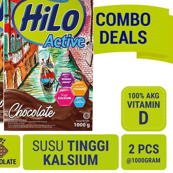 

Barang Baru Twin Pack - HiLo Active Chocolate 1000 gram - Susu Tinggi Kalsium NFG``