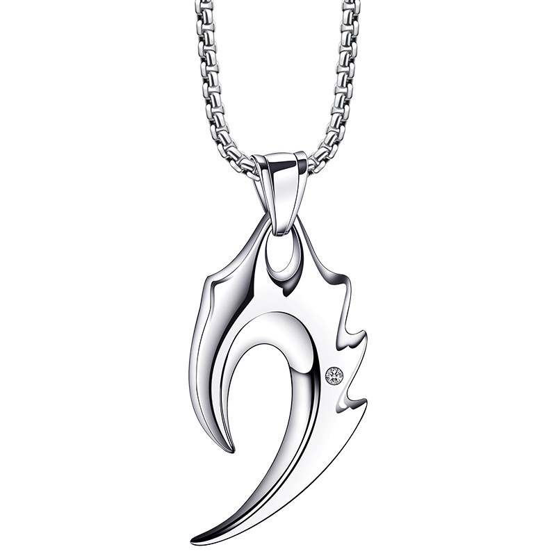 Kalung Dengan Liontin Salib Yesus | Kalung Bahan Stainless Steel | Perhiasan Bahan Titanium Steel