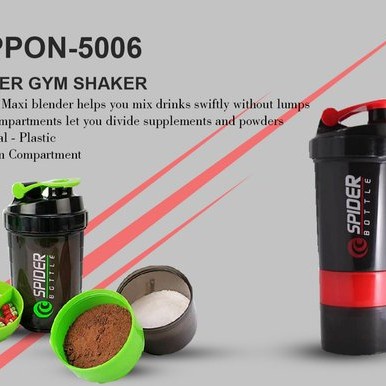 Botol Minum Shake Smart Spider 3in1 Botol Gym 500Ml