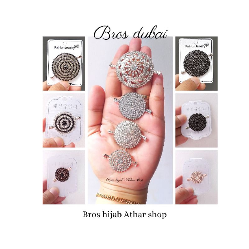 Bros Dubai/Bross Aceh/Pin Jilbab Bulat Full Permata Mewah/Bros Candi Borobudur by Bros hijab Athar Shop