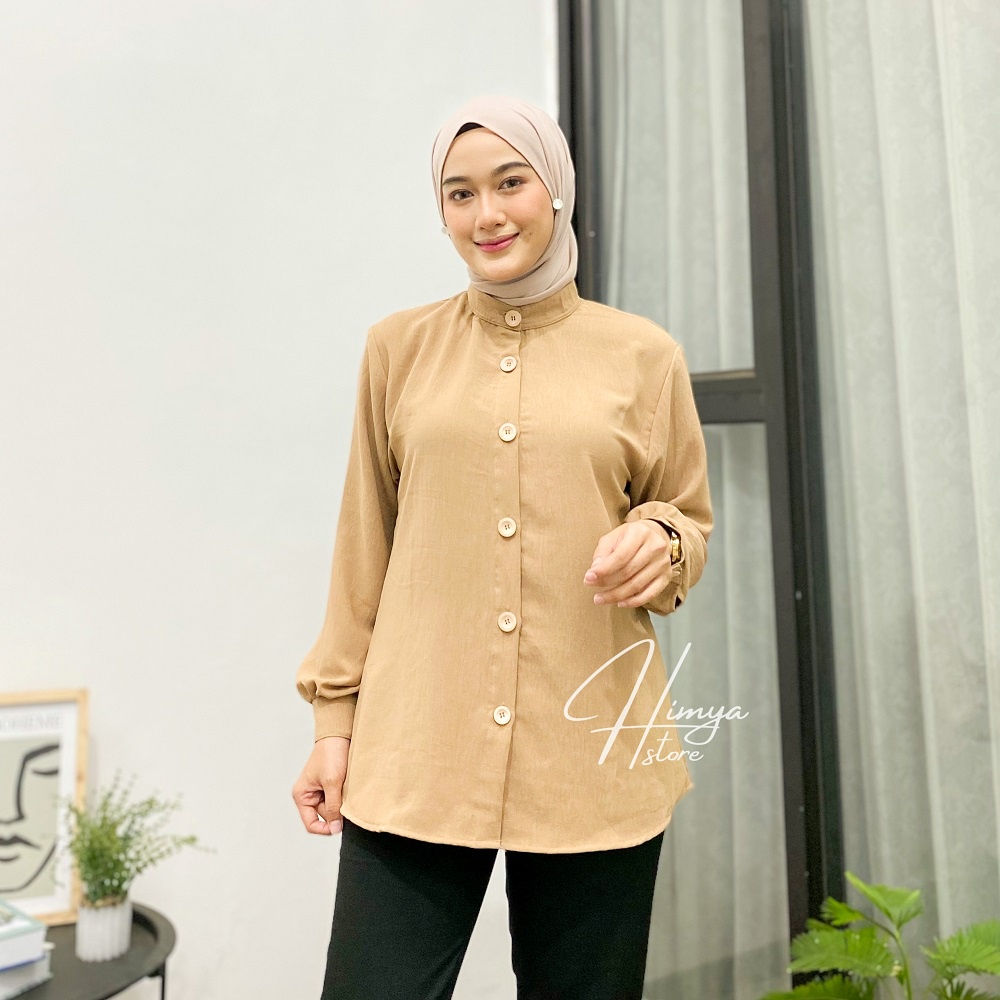 Kemeja Polos Wanita Big Size Ukuran S M L XL AIRFLOW CRINCLE Blouse