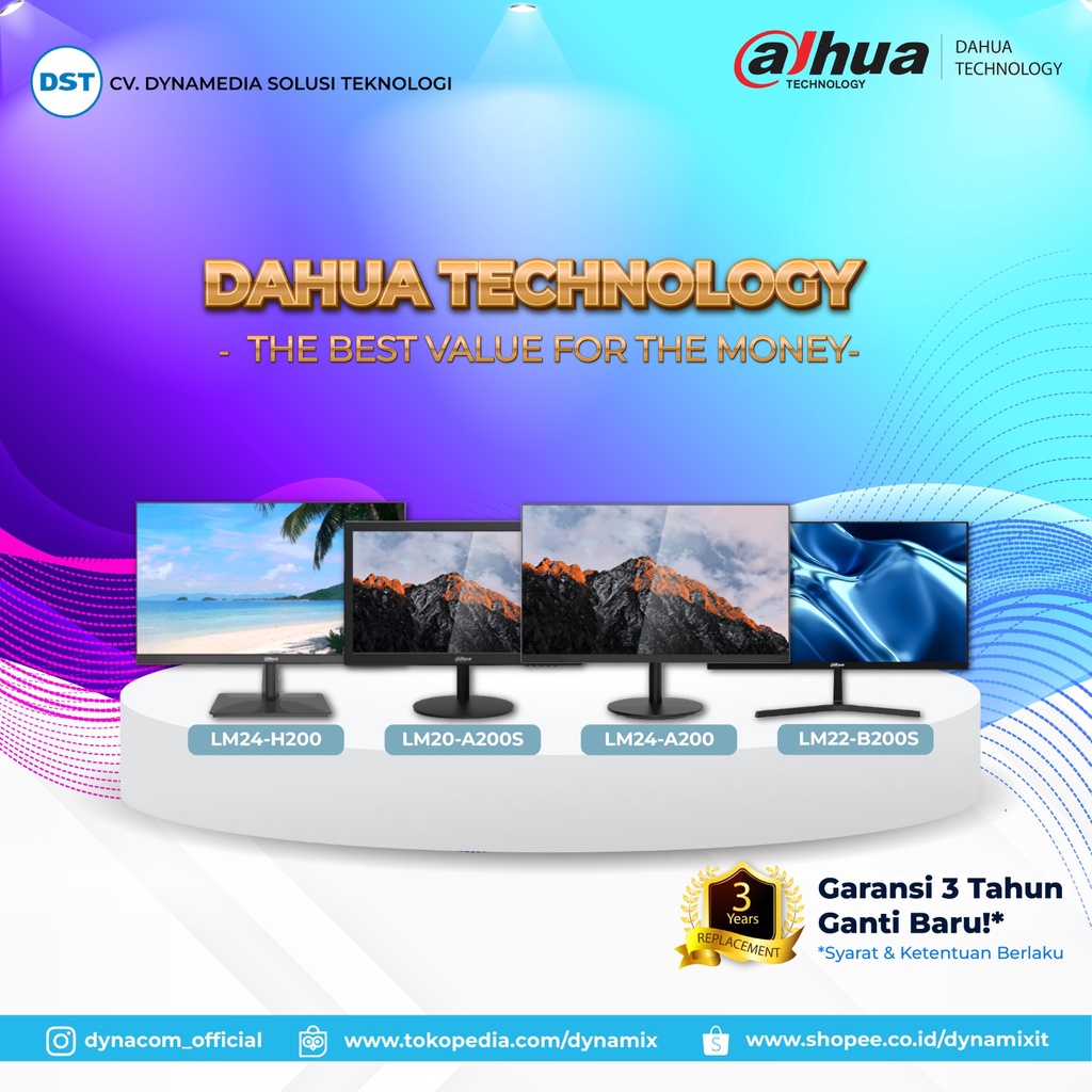[+palet kayu] Dahua Monitor 24&quot; DHI-LM24-A200 Full HD HDMI VGA GARANSI RESMI
