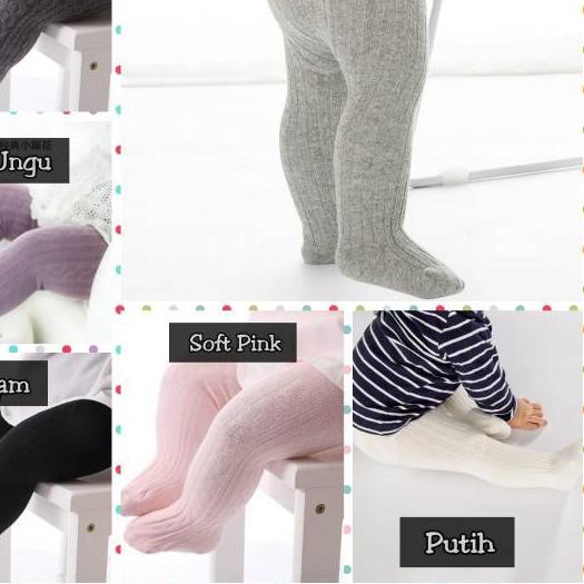 ✫ Celana Legging Polos Tertutup Legging Newborn Perempuan Laki Laki Legging Bayi Tutup Kaki Tebal ➸