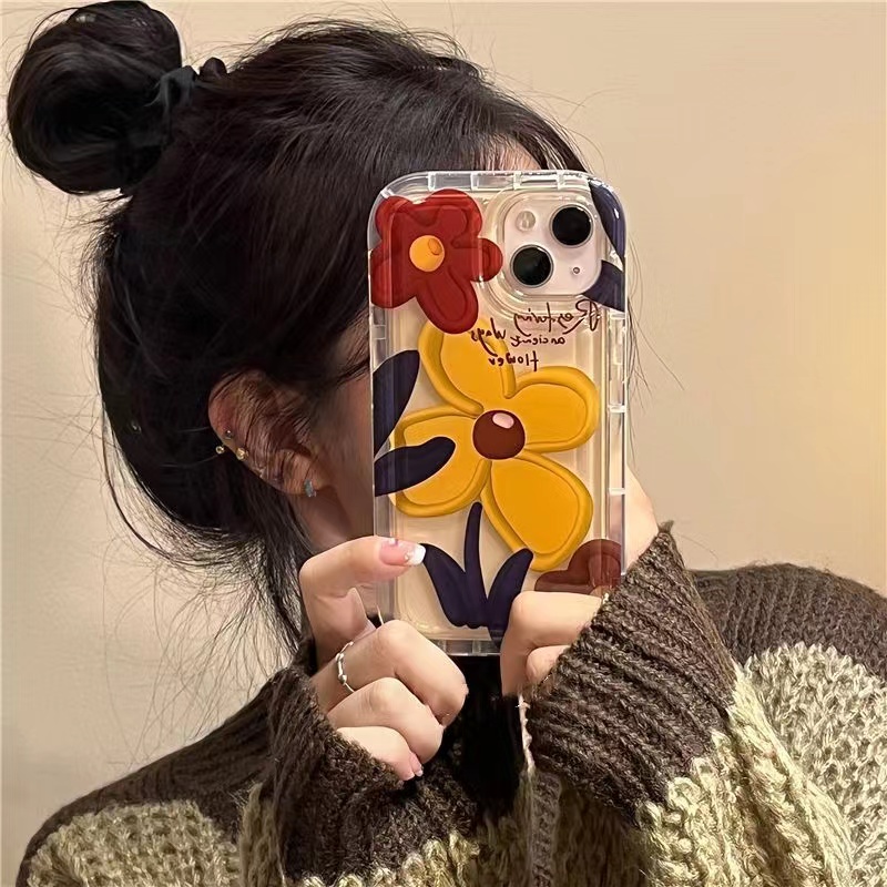 IPHONE Ins Retro Huruf Inggris Cocok Untuk Iphone14 14pro 14plus 13 13mini 13pro 13prm iPhone12 7Plus 8Plus Xr XS 13 12mini Pro Max TPU Empat Sudut Casing Ponsel Tahan Guncangan