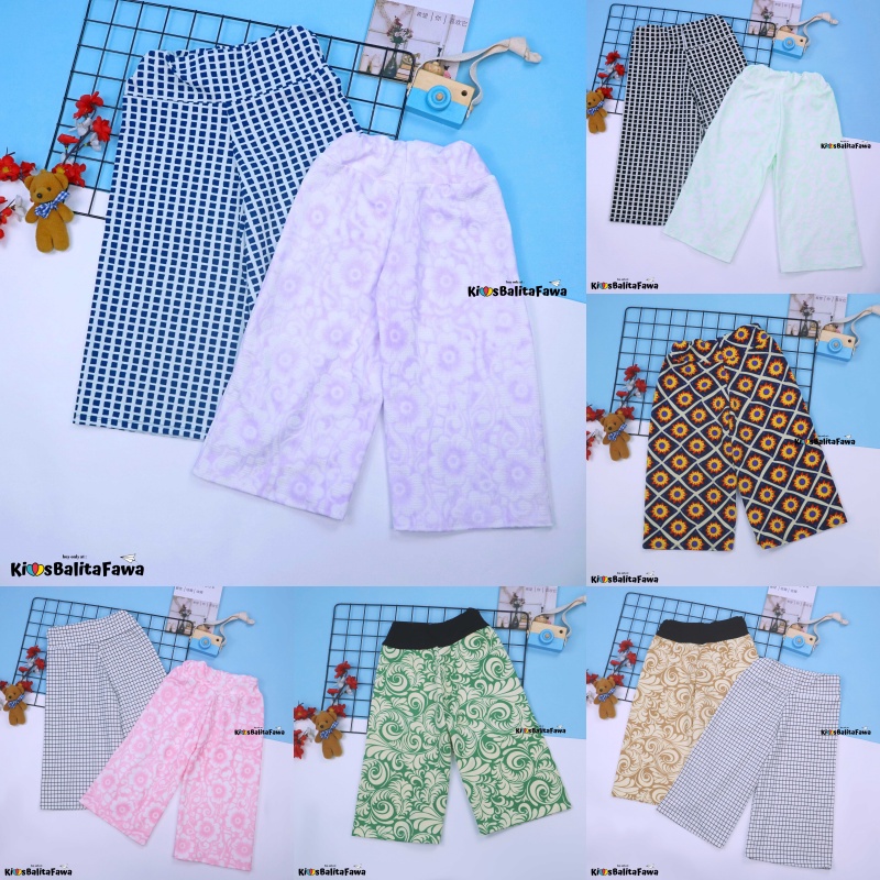 Kulot Motif uk 12-15 Tahun / Celana 3per4 Anak Perempuan Celana Pendek Pants Kulot Bawahan Babycinnamon