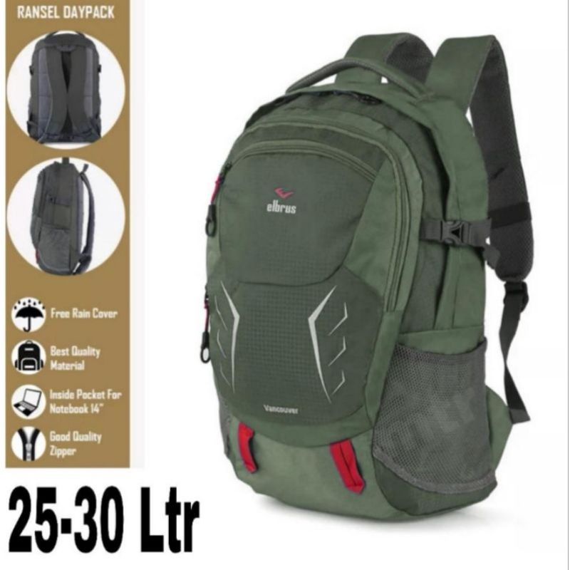 Tas Ransel Elbrus Vancouver 30L - Tas Ransel Pria - Tas Backpack Sekolah Pria