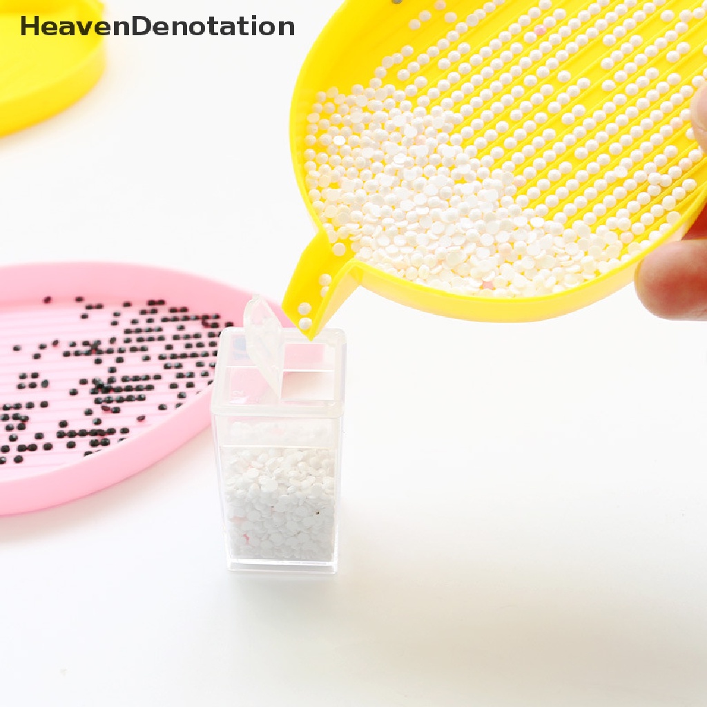 [HeavenDenotation] 1pasang Diamond Paing Tray Kit Kapasitas Besar Bor Piring Diamond Paing Pen Nail Art Manik-Manik Piring Cross Stitch Tools HDV
