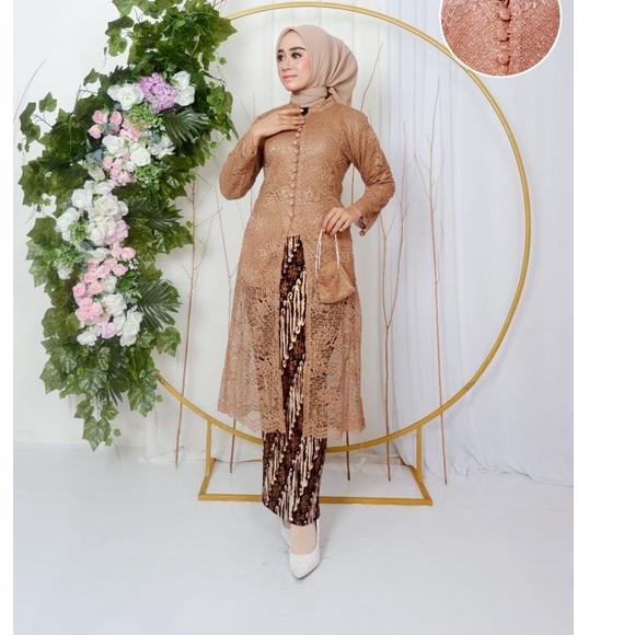 ♫ (COD) KEBAYA MODERN - SET KEBAYA TUNIK KANCING SERIBU  BRUKAT - KEBAYA BUSUI BRUKAT MODERN - TUNIK