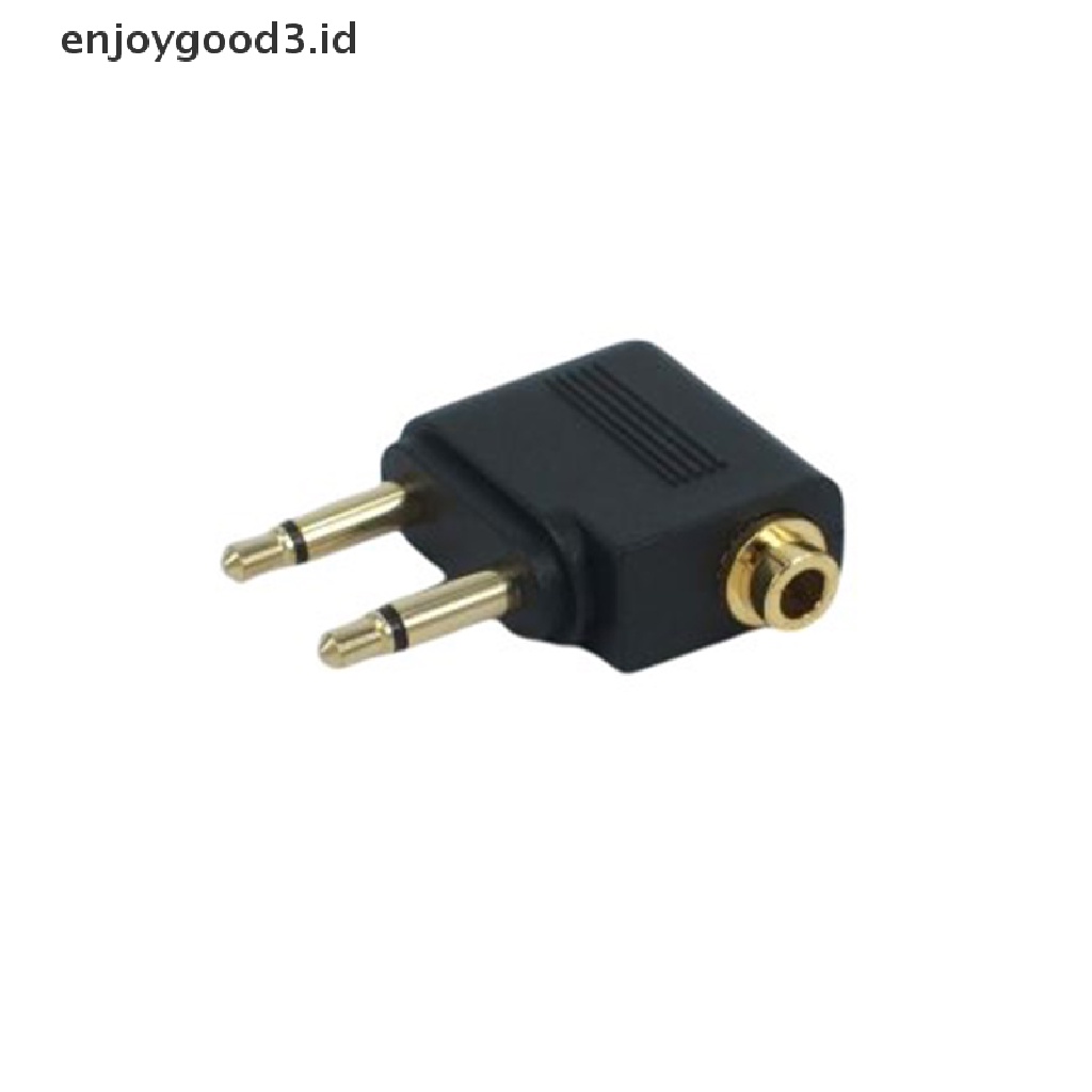 【 Rready Stock 】 Gold Plated 3.5mm Jack Audio Headphone Converter Adapter For Airline Airplane Travel Earphone Mono Audio Converter Travel Jack Plug （ ID ）