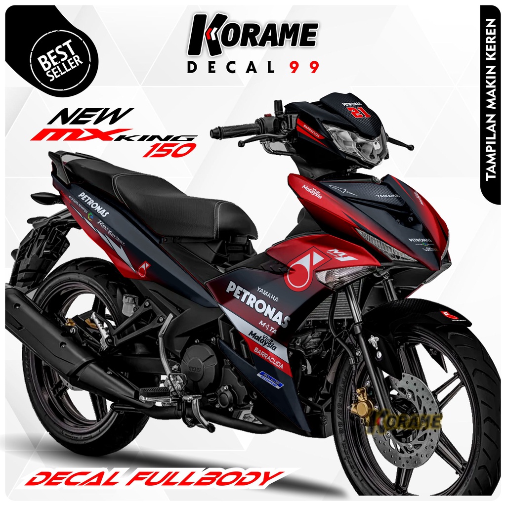 Decal Stiker NEW MX KING 150 Motif Petronas Merah Sticker Decal Yamaha NEW MX KING 150