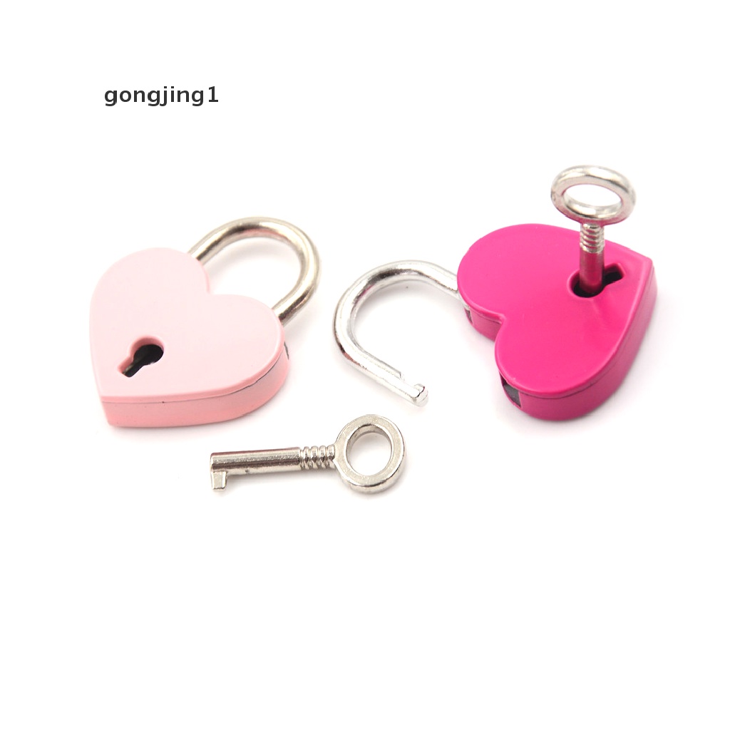 Ggg Gembok Mini Love Bentuk Hati Padlock Tiny Luggage Bag Case Lock Dengan Kunci ID