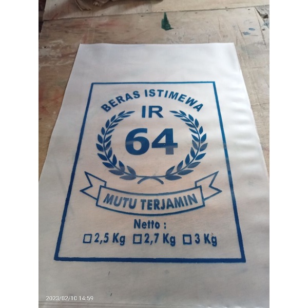 

plastik kemasan beras 3kg cap IR64